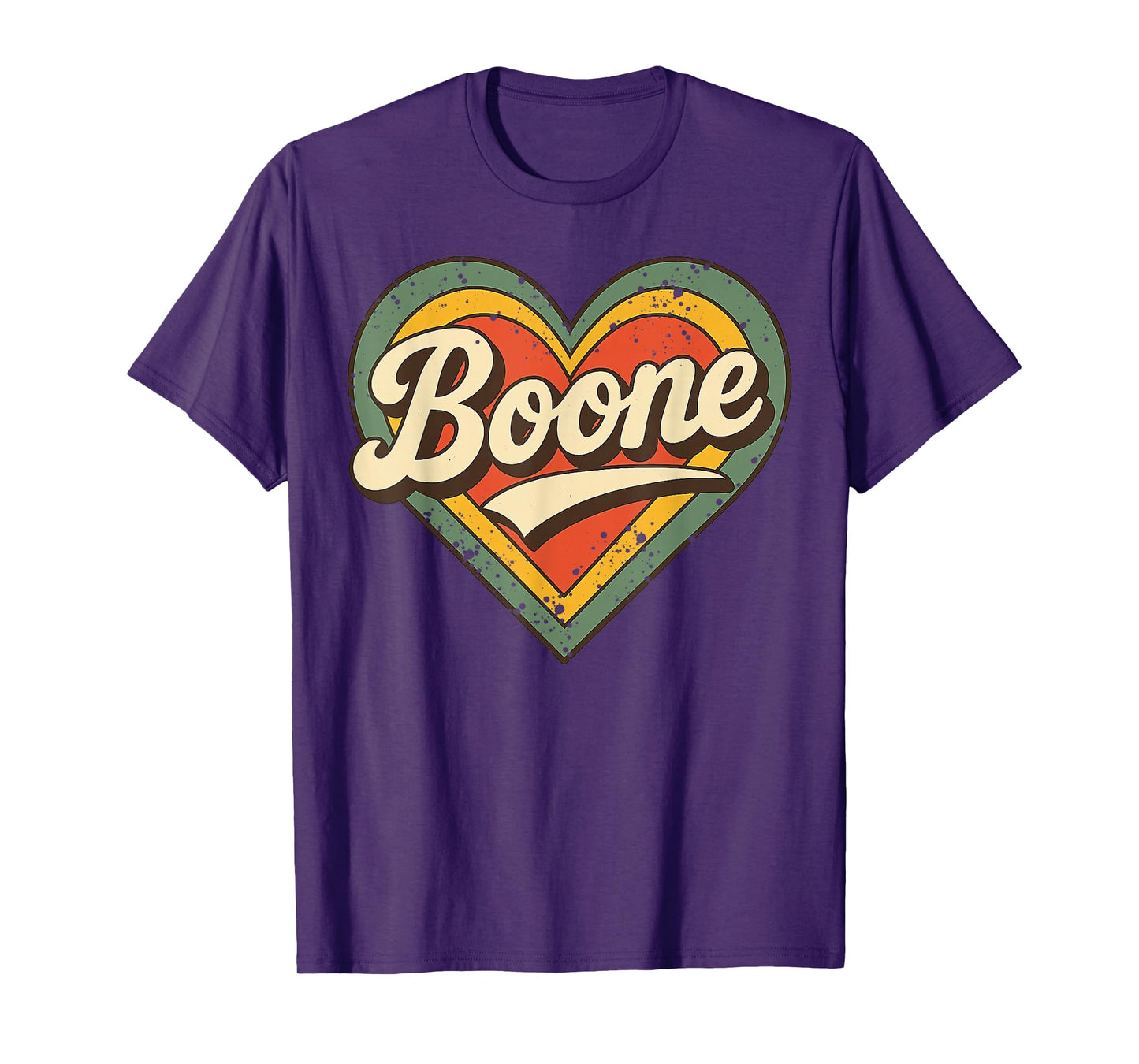 Boone Retro Vintage Heart Love Typography Design T-Shirt