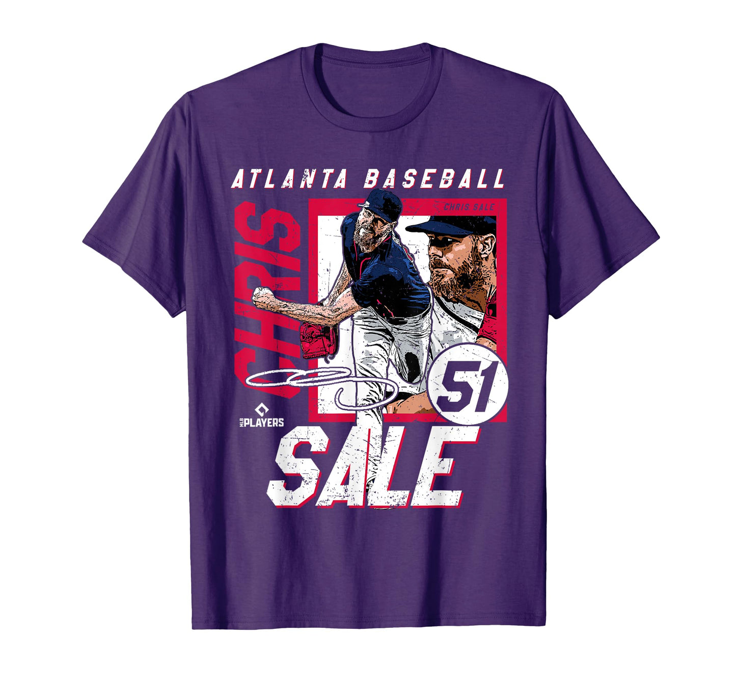 Chris Sale | Atlanta MLB Baseball Players | MLBCSA203M T-Shirt