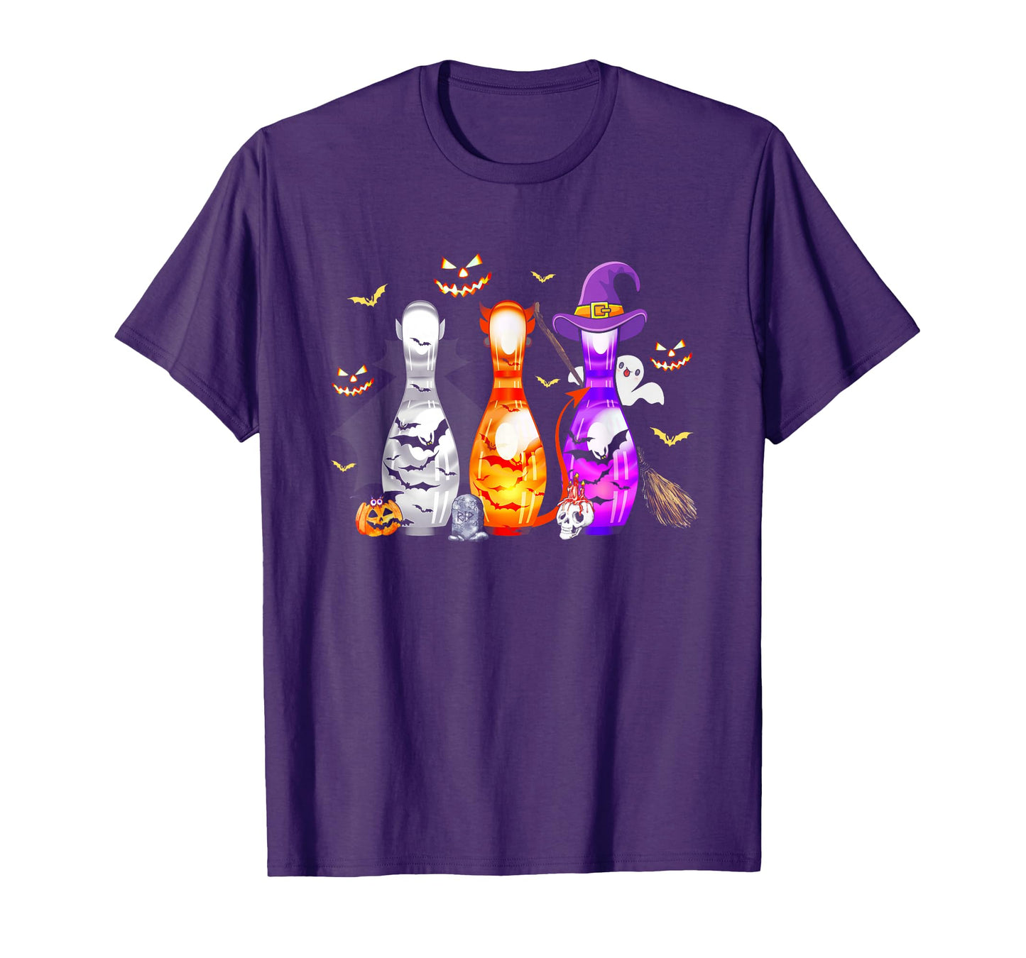 Cute Bowling Pin Halloween Spooky Costume T-Shirt
