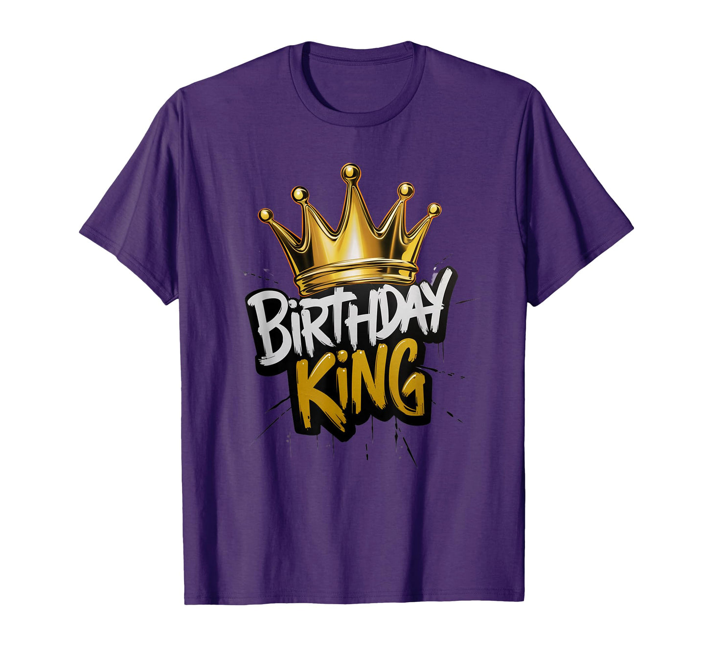 Birthday King With Crown Funny Birthday Party T-Shirt