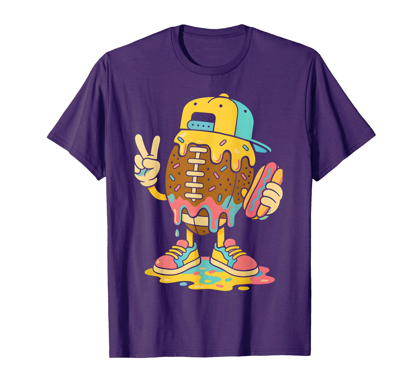 Football Drip Boys Football Ice Cream Youth Game Day T-Shirt