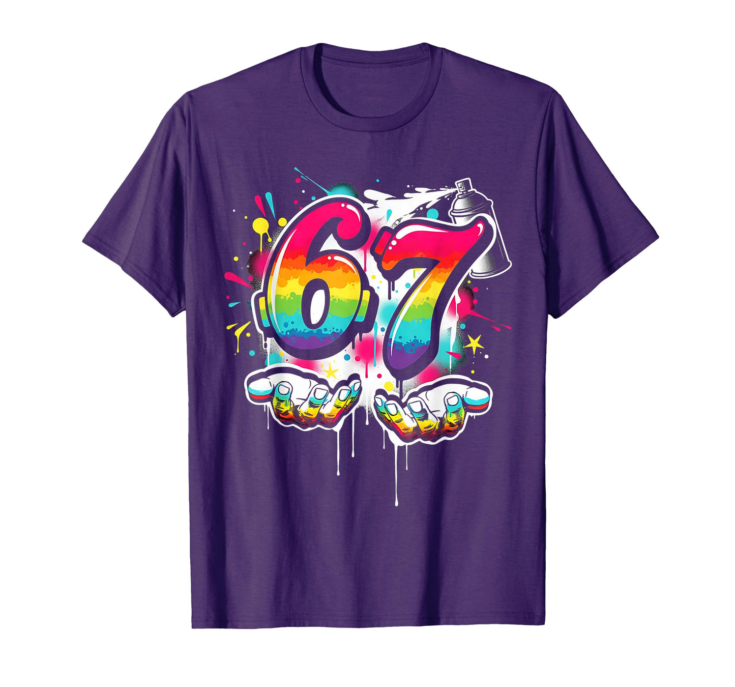 67 Graffiti Meme Funny Six Seven Gen Alpha Slang Men Boys T-Shirt