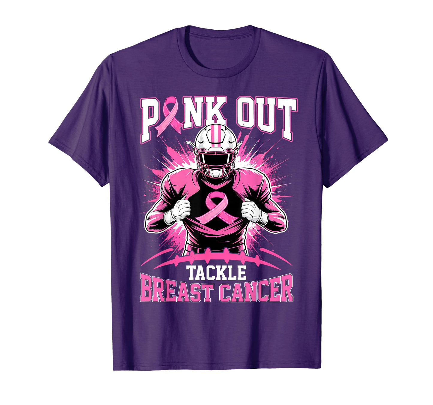 Pink Out Tackle Breast Cancer Awareness American Football T-Shirt