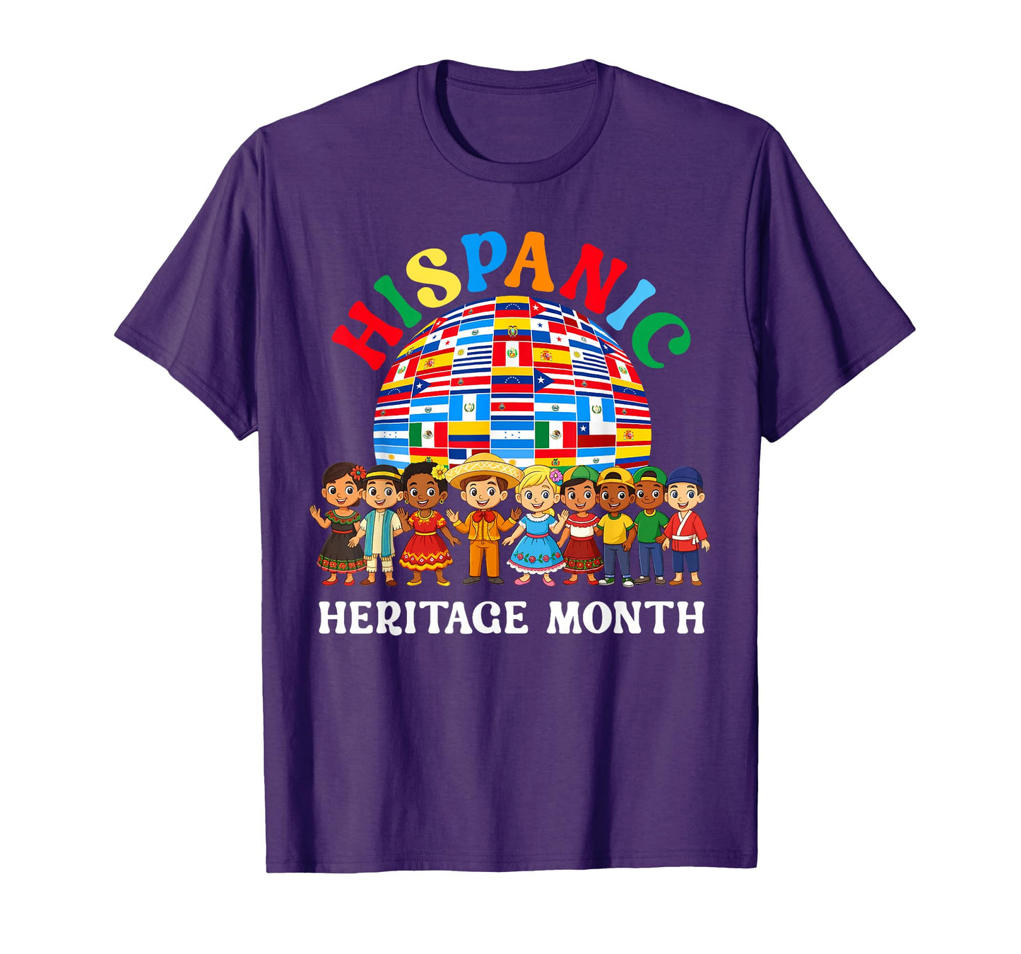Hispanic Heritage Month All Latin Countries Boys Girls Kids T-Shirt