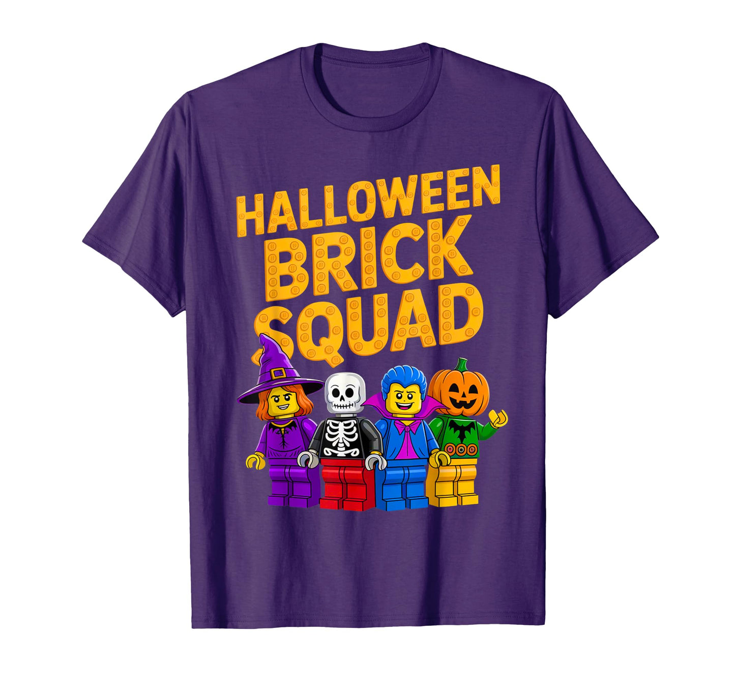 Halloween Brick Squad Costume Master Builder Blocks Building T-Shirt