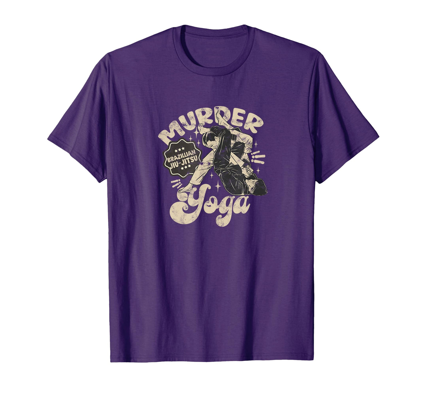 Murder Yoga Funny Brazilian Jiu Jitsu Wrestling Distressed T-Shirt