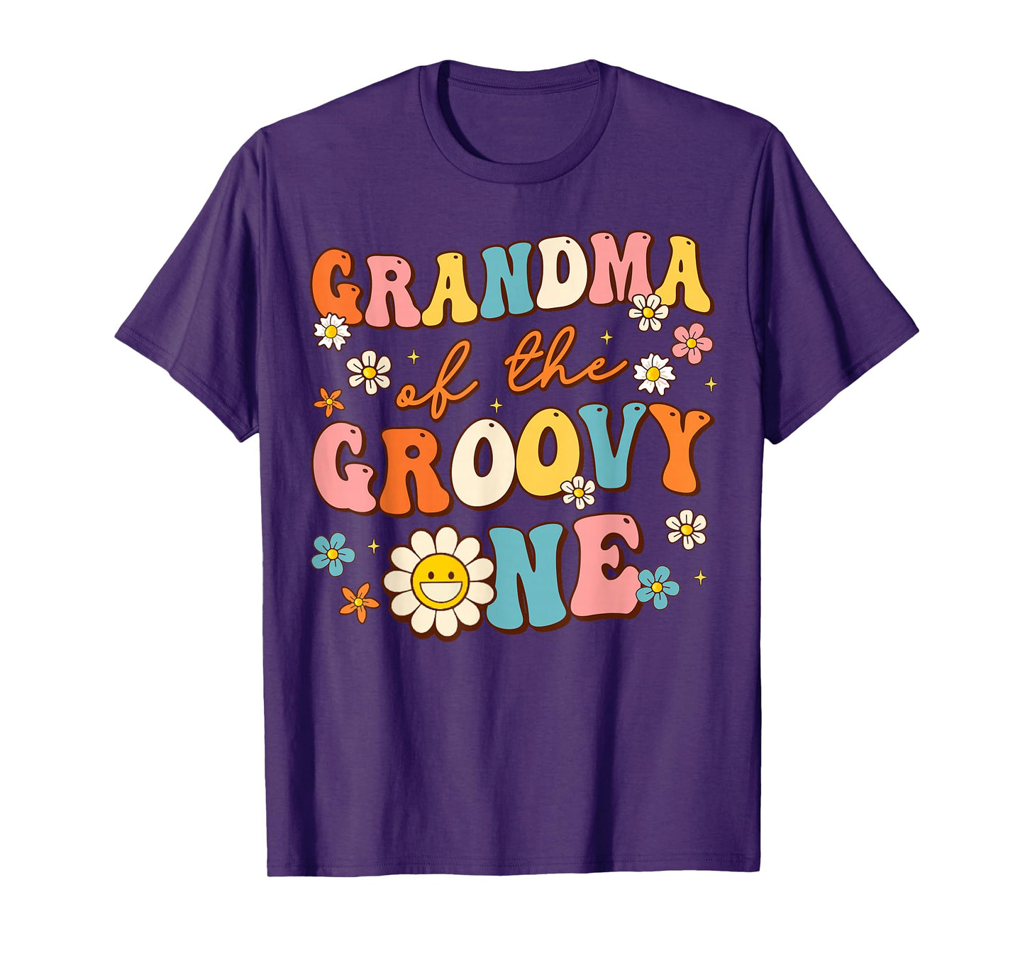 Grandma Of Groovy One 1st Birthday Pregnancy Announcement T-Shirt