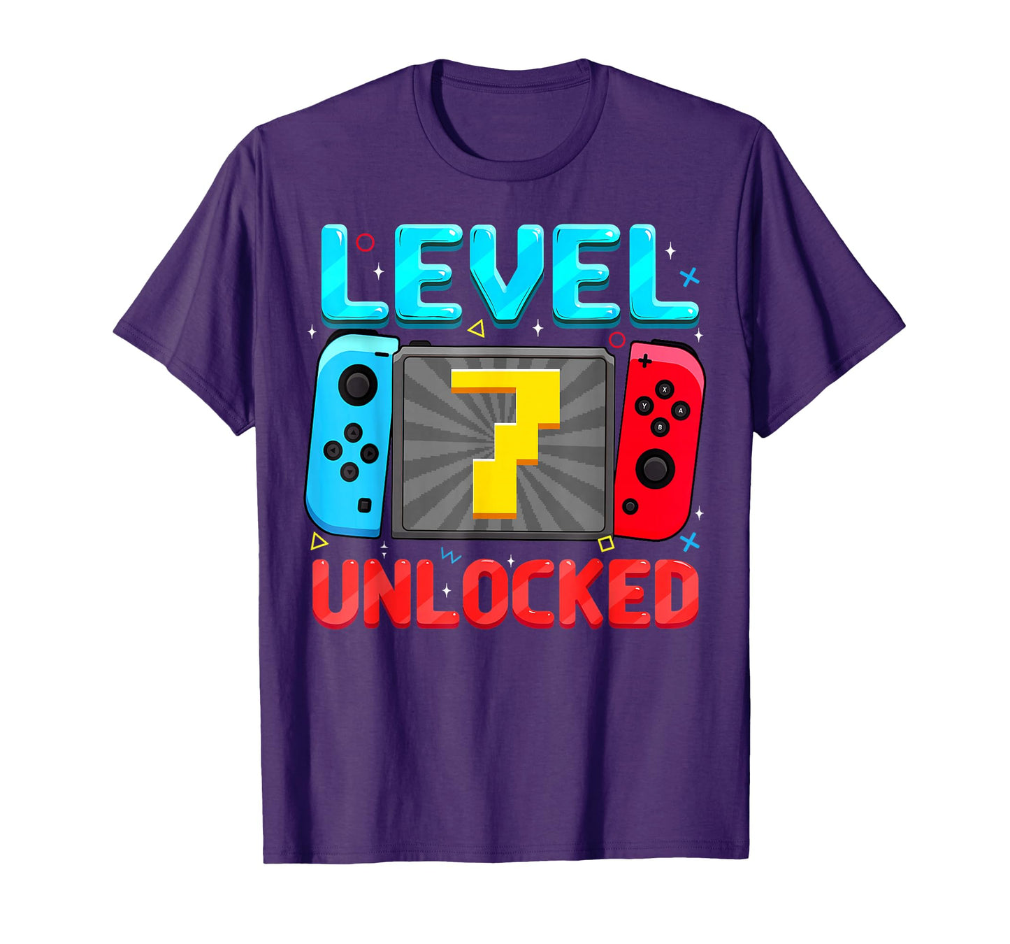 Level 7 Unlocked 7th Birthday Boy Gamer 7 Year Old Gift T-Shirt