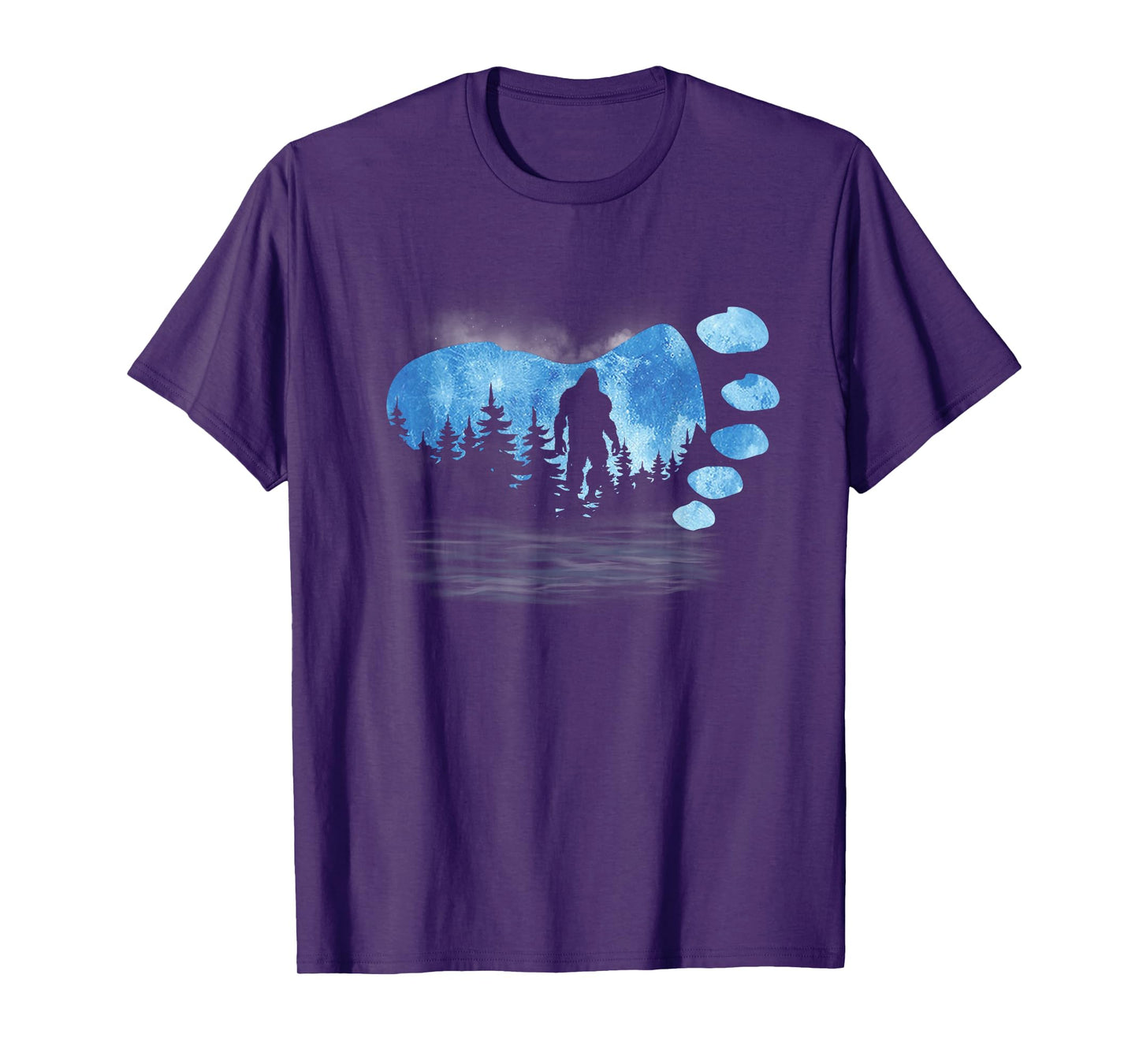Bigfoot Sasquatch Full Moon In The Forest For Men Women Kids T-Shirt