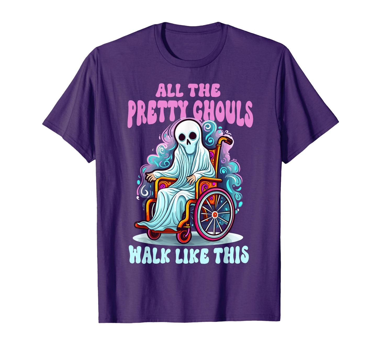 Halloween Wheelchair Costume Handicap Joke Ghouls Walk Like T-Shirt