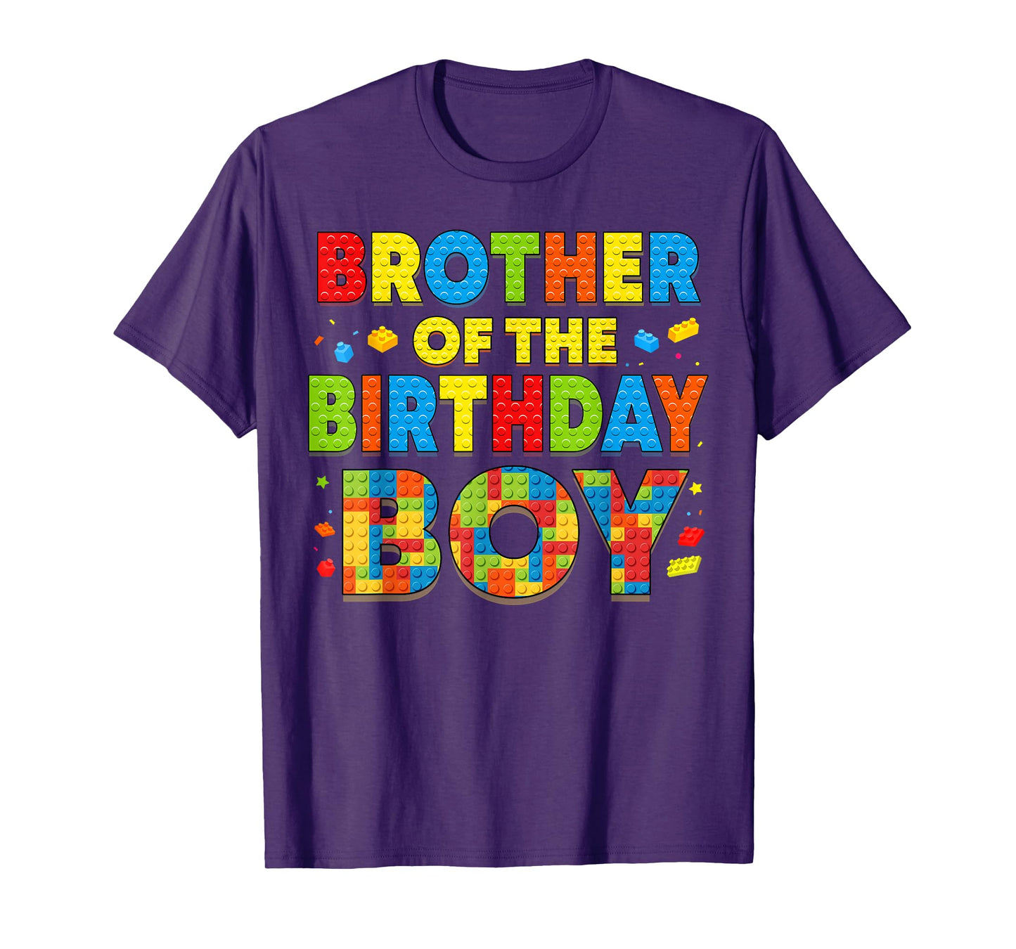 Brother Of The Birthday Boy Building Block Birthday Family T-Shirt