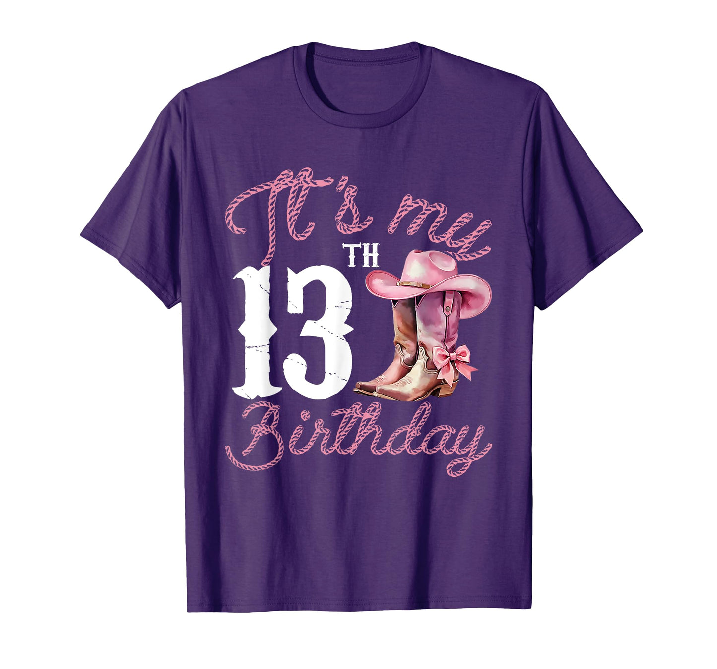 Cowgirl Boot Western Style 13th Birthday Gift For Teen Girls T-Shirt