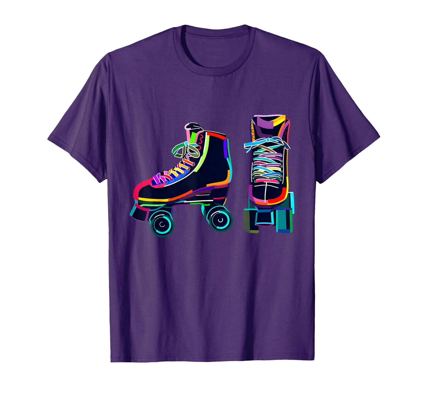 Colourfull Roller Skate Novelty Graphic Rollerskate Skating T-Shirt