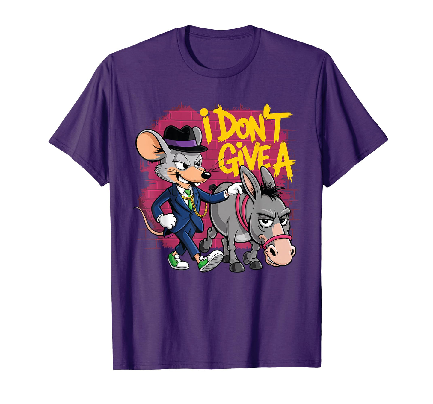 I Don't Give a Rats Ass Mouse & Donkey Funny T-Shirt