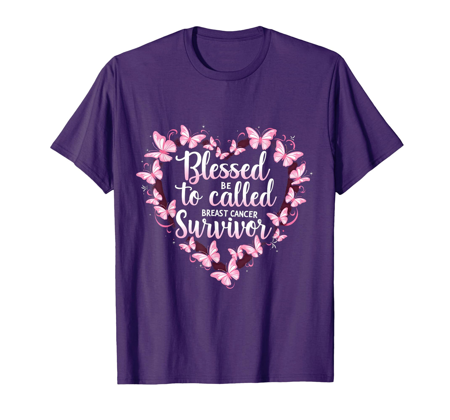 Blessed Breast Cancer Survivor Awareness Christian Women T-Shirt