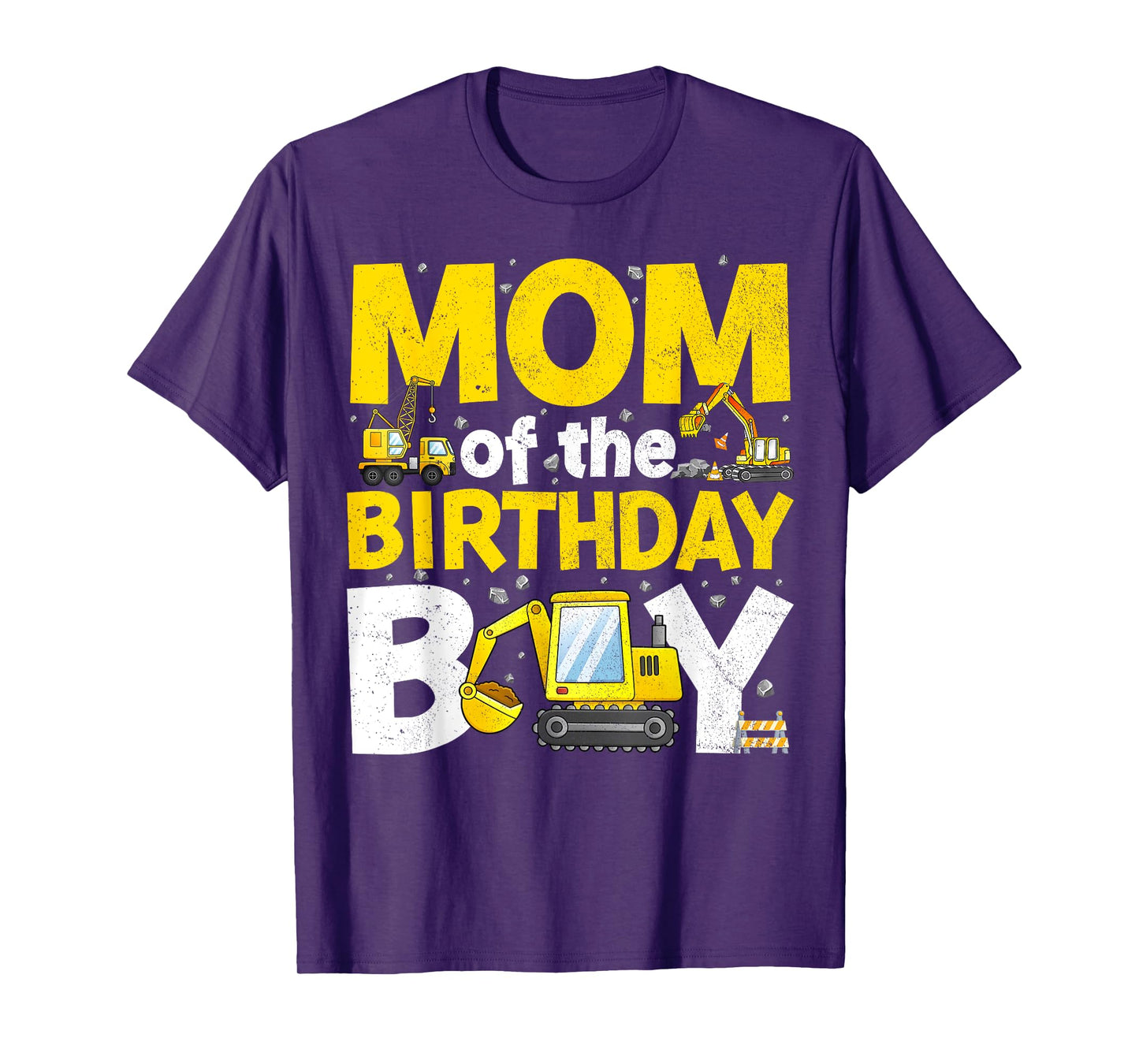 Mom Of The Birthday Boy Matching Construction Family Party T-Shirt