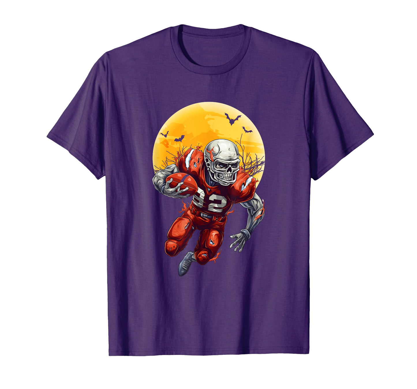 American Football Skeleton Halloween Shirt Football Fan T-Shirt