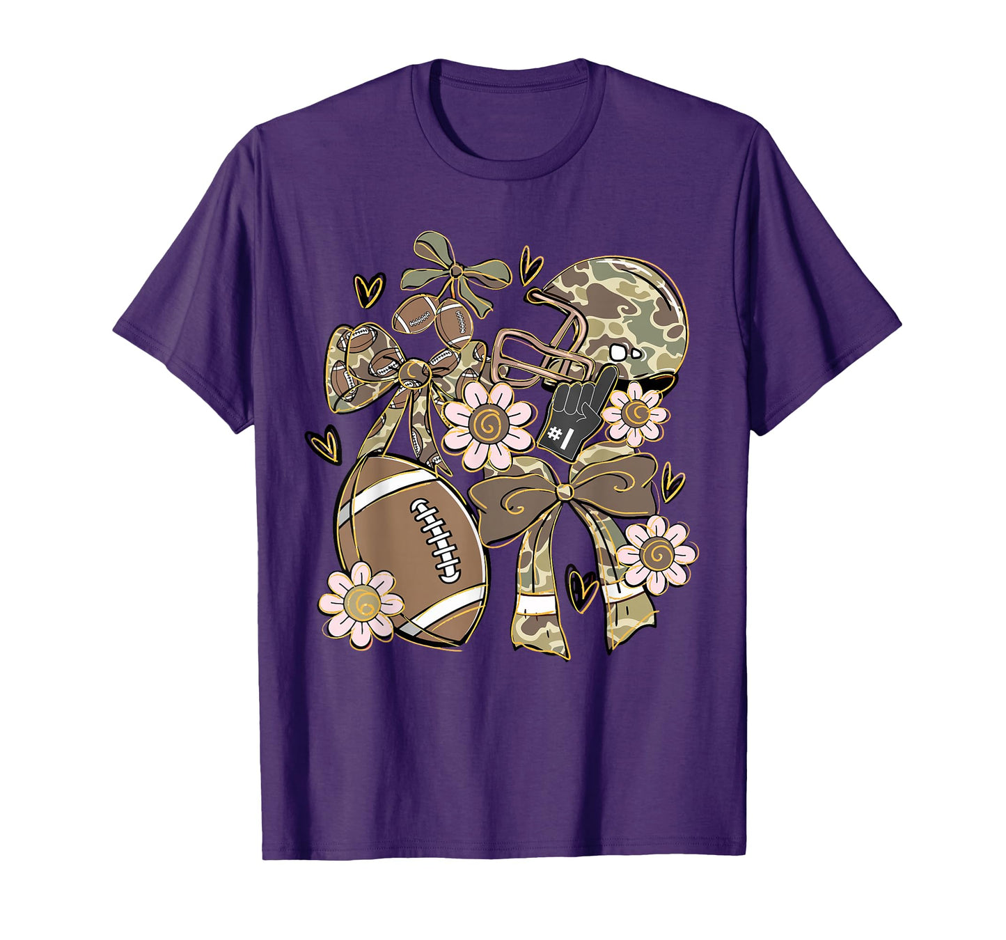 Camo Football Game Day Team Sports Jersey Uniform Men Women T-Shirt