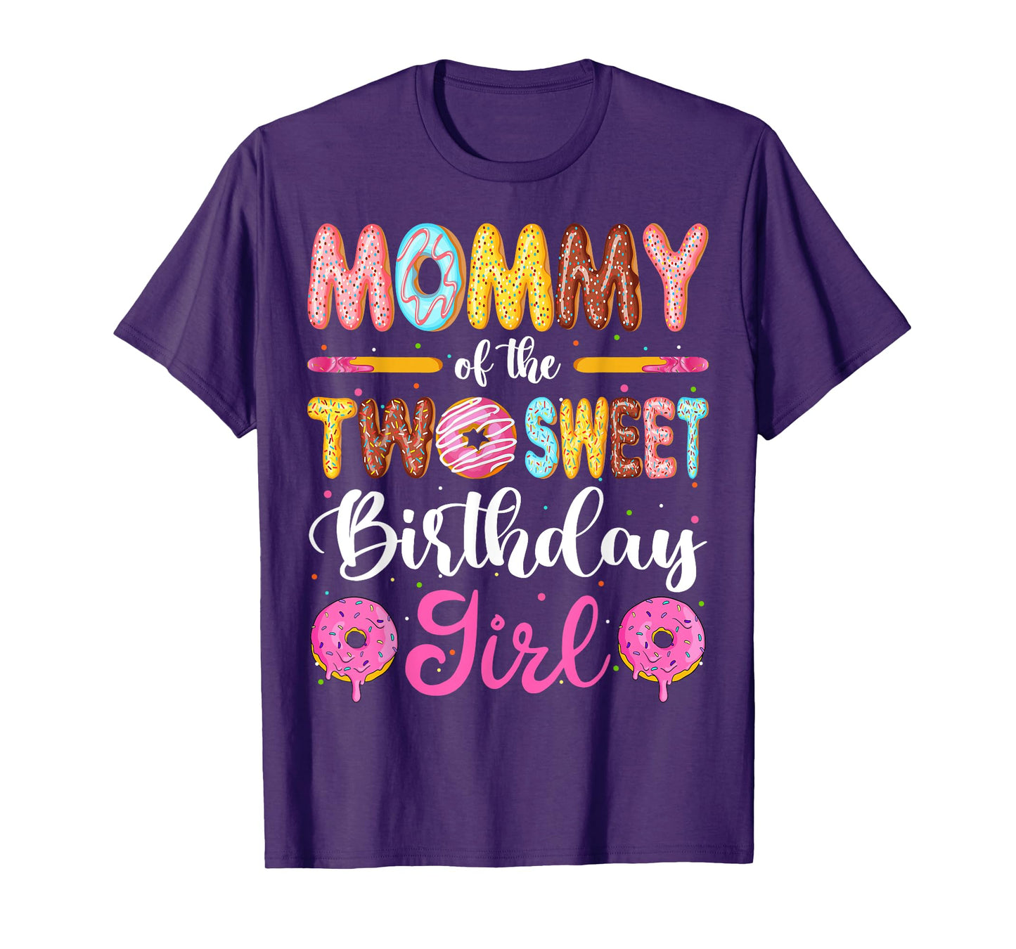 Mommy Of The Two Sweet Birthday Girl Donut 2nd Birthday T-Shirt