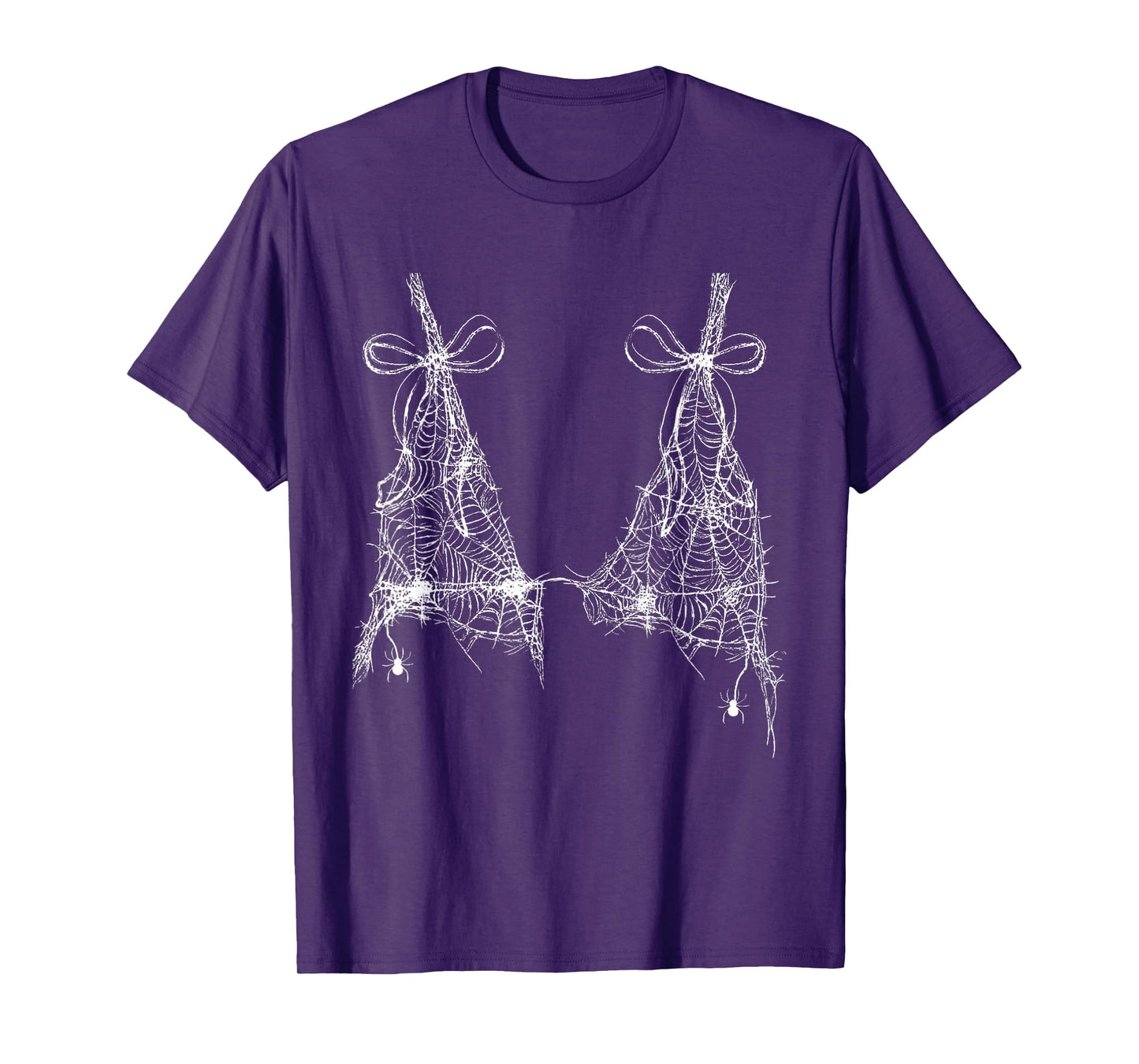 Funny Spooky Spider Bra Halloween Costume for Women Girls T-Shirt