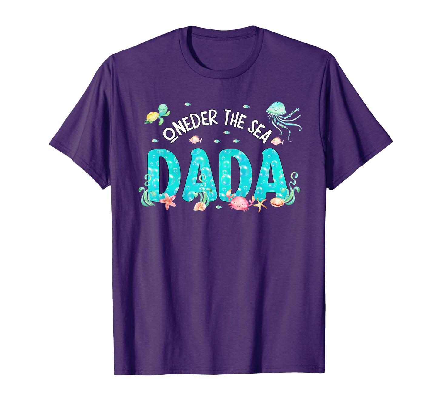 Mens Under Sea Dada Birthday Girl Boy Matching Family Party T-Shirt