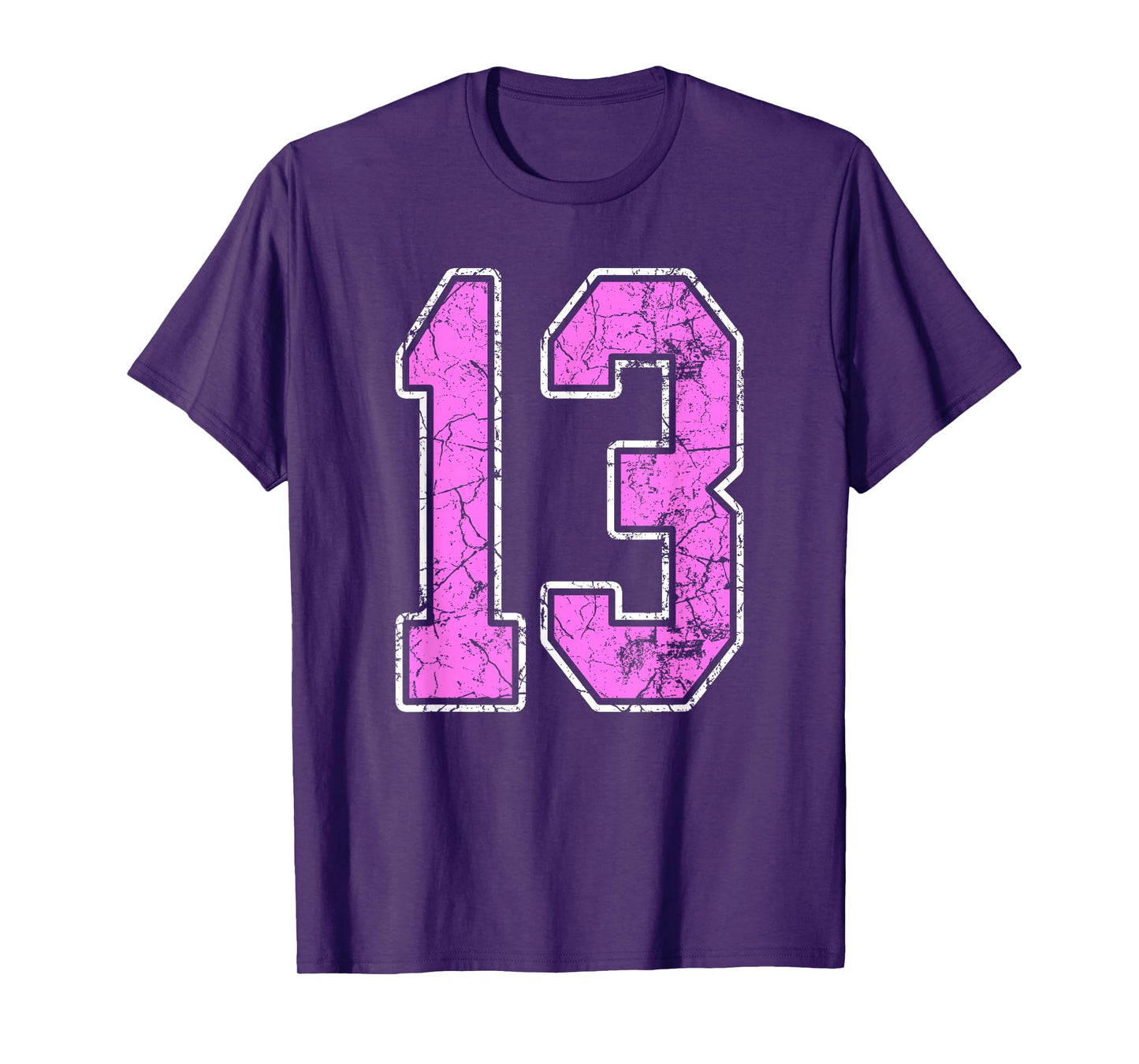 Grunge Pink and Pink Number 13 Jersey Player Uniform #13 T-Shirt