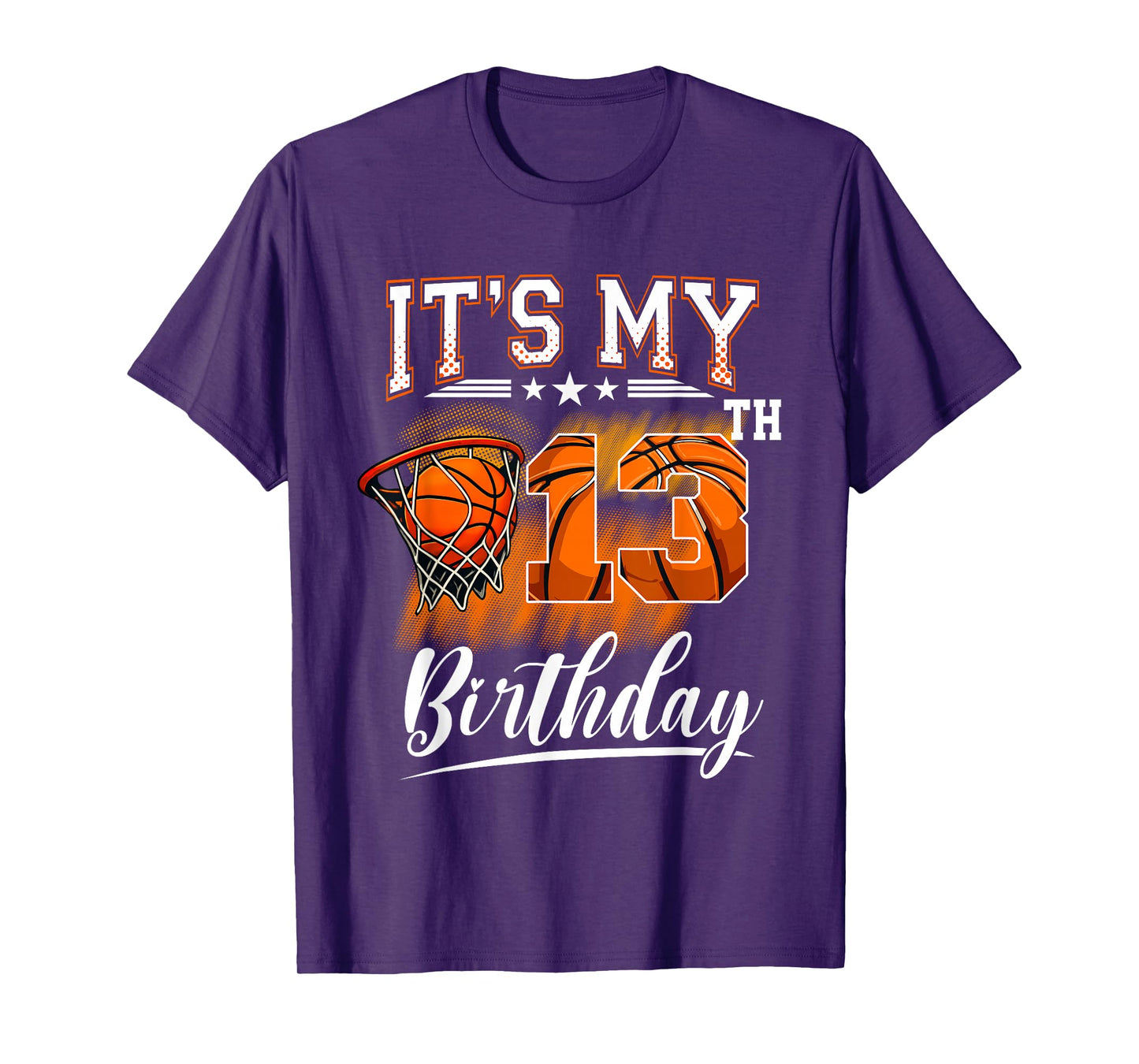 It's My 13th Birthday Basketball Theme 13 Years Old Birthday T-Shirt