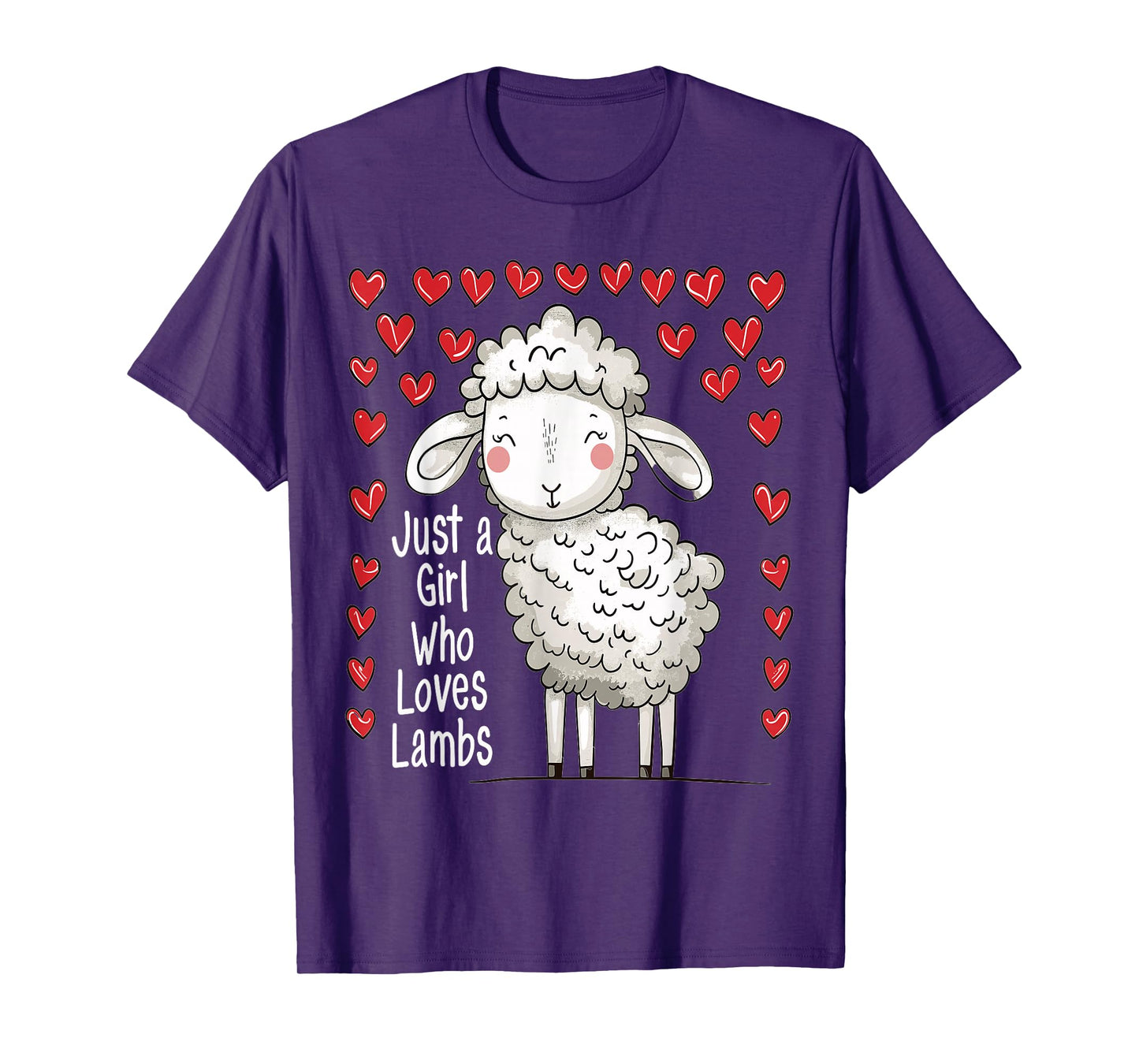 Cute Lamb Lovers Gift For Girls Just A Girl Who Loves Lambs T-Shirt