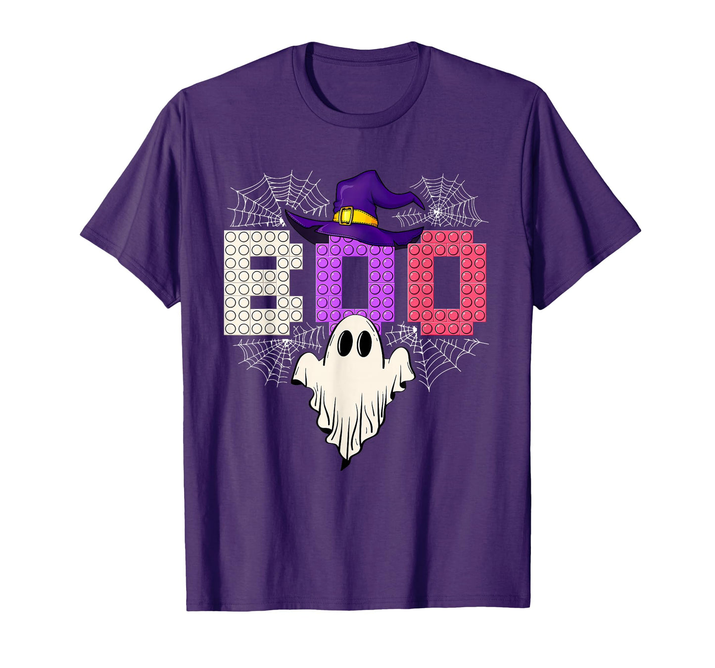 Halloween Boo Ghost Master Builder Blocks Building Boy Kids T-Shirt