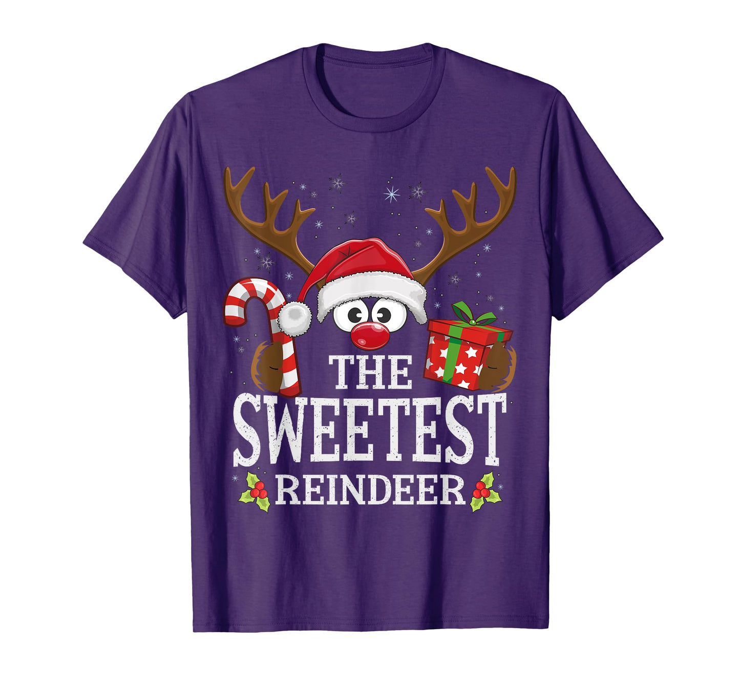 99 Gifts Matching Christmas Reindeer Squad - Black Christmas Cartoon T-Shirt - Unisex-Adults & Kids - Regular Fit - Short Sleeve - Winter