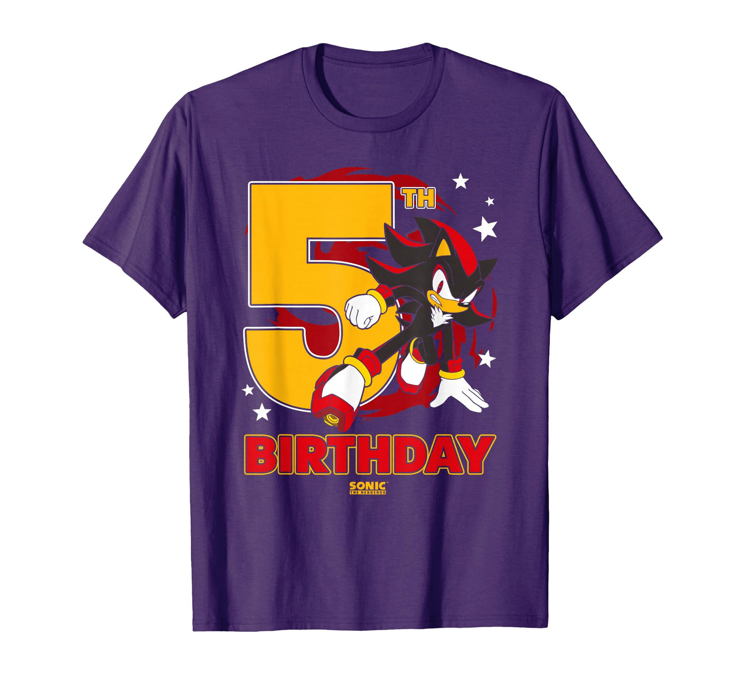 Sonic The Hedgehog 5th Birthday Epic Shadow Big Chest Logo T-Shirt