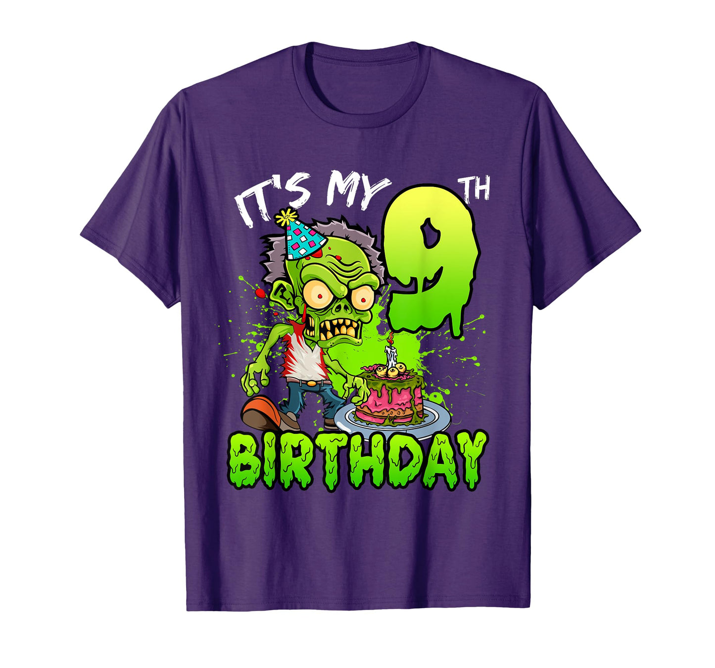 It's My 9th Birthday Zombie Lover 9 Year Old Boys Girls T-Shirt