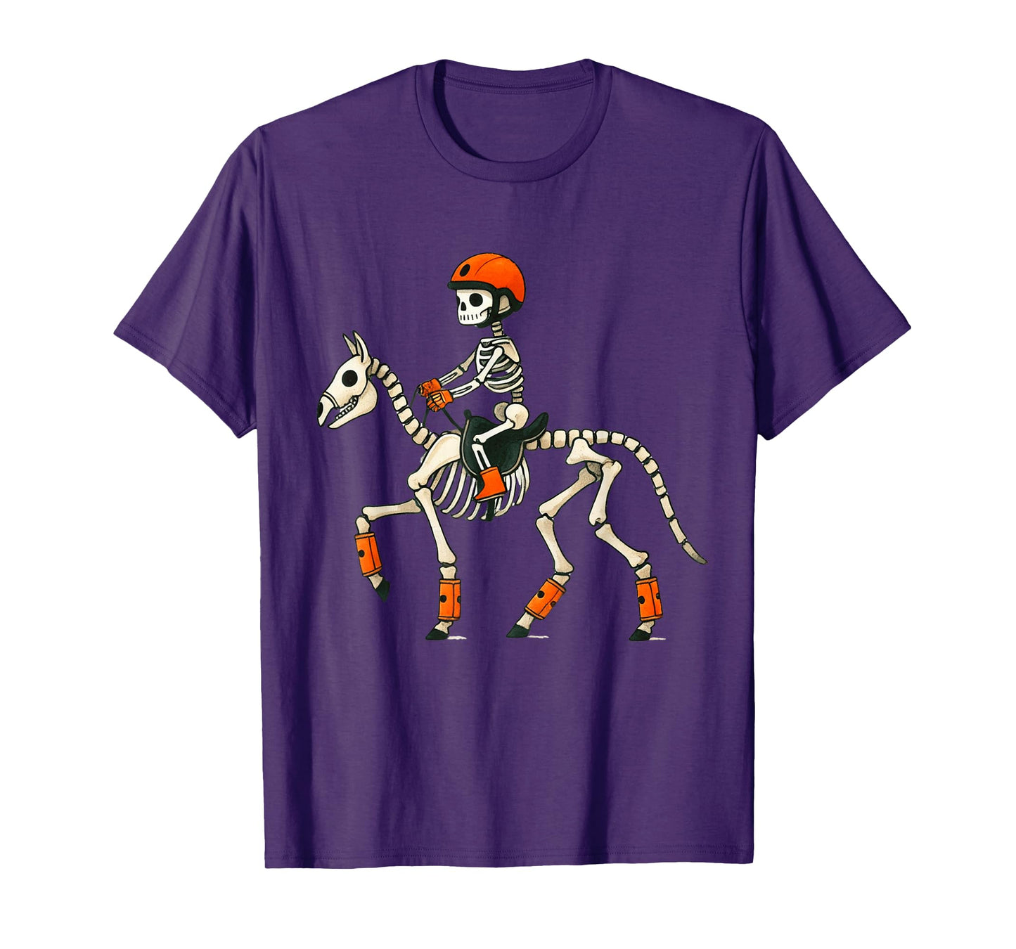 Skeleton Horse Riding Halloween Costume Funny Boys Girl Kids T-Shirt