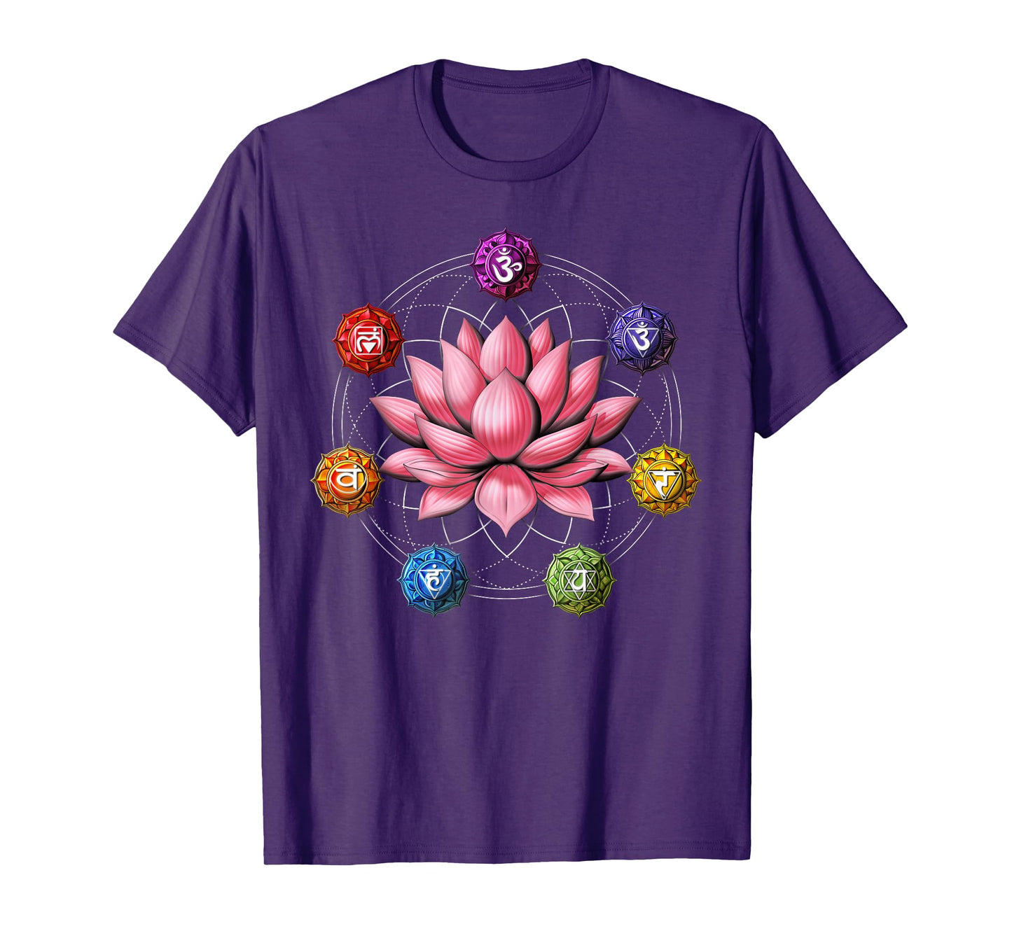 Lotus Flower Chakra Symbol Zen Yoga Sacred Geometry Buddhist T-Shirt