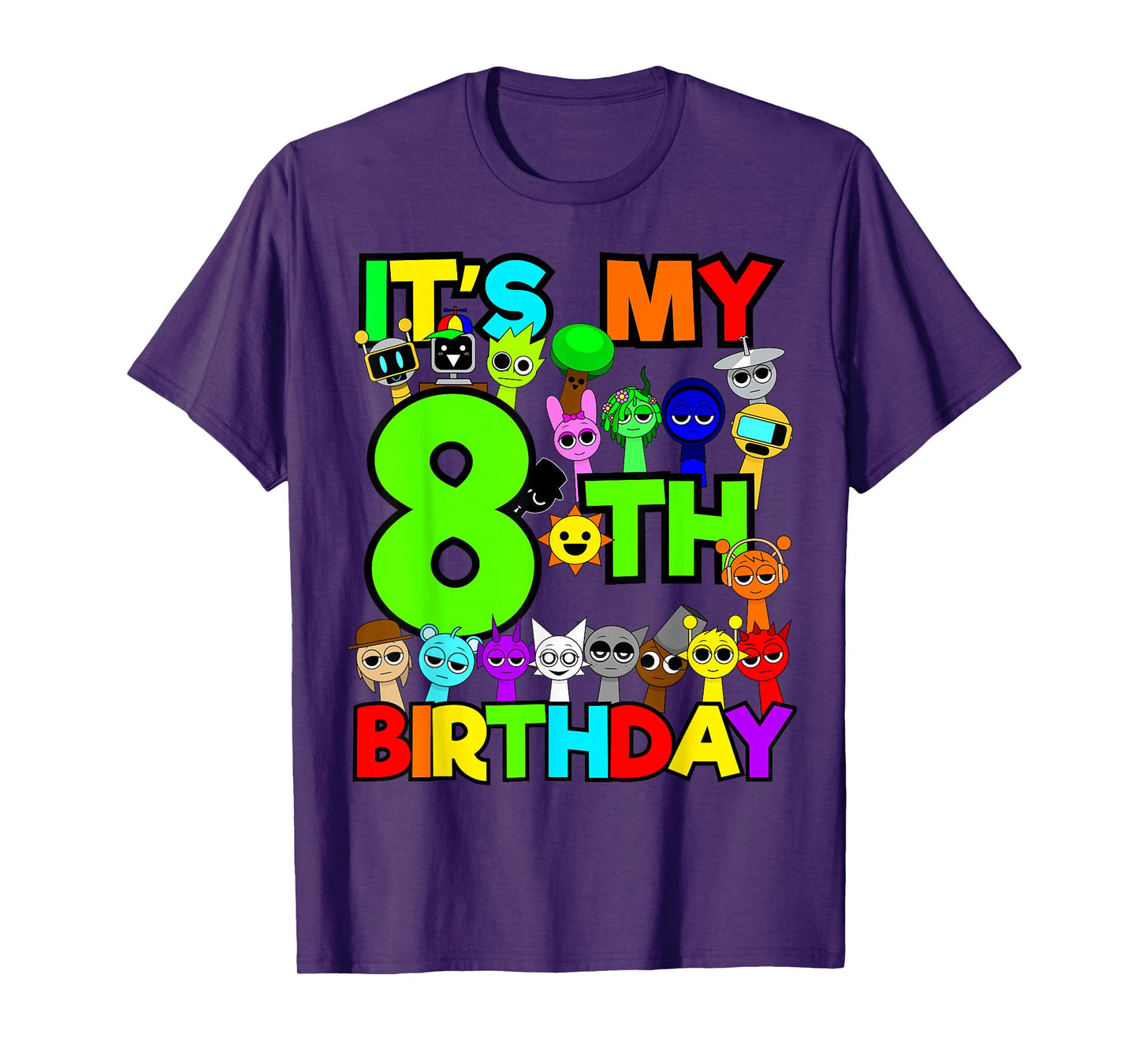 Birthday Sprunki party decorations 8 year old Girls Boys T-Shirt