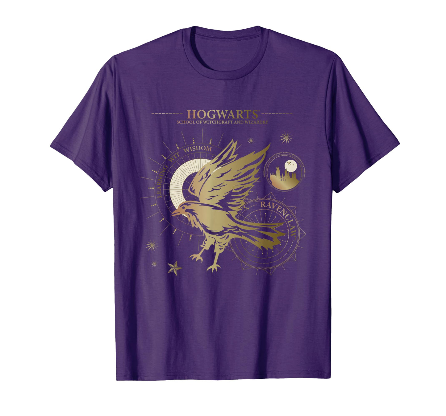 Popfunk Harry Potter Learning, Wit, Wisdom, Ravenclaw Unisex-Adults, Kids Blue Short Sleeve T-Shirt