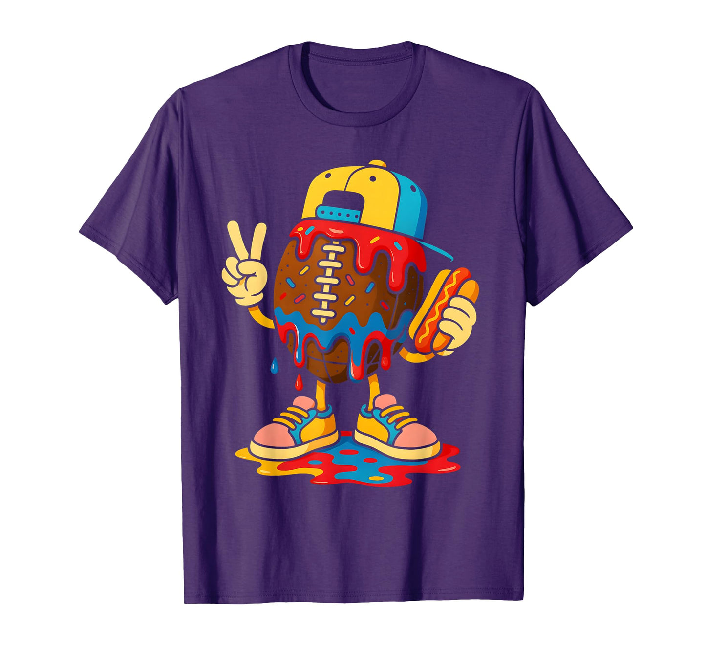 Football Drip Boys Football Ice Cream Youth Game Day T-Shirt