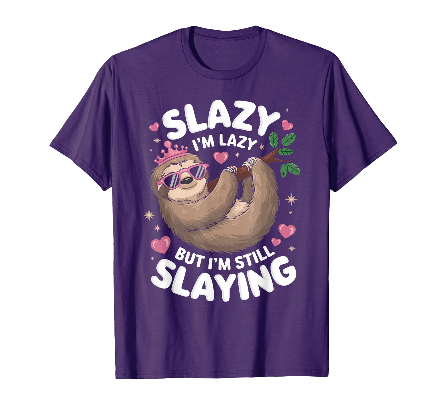 Cute Tween Girl Funny Animal Sloth Slay Meme Trendy Slazy T-Shirt