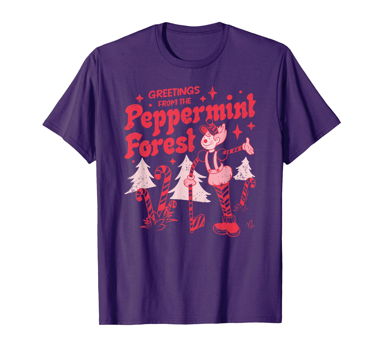 Candy Land Greetings from The Peppermint Forest Retro Poster T-Shirt