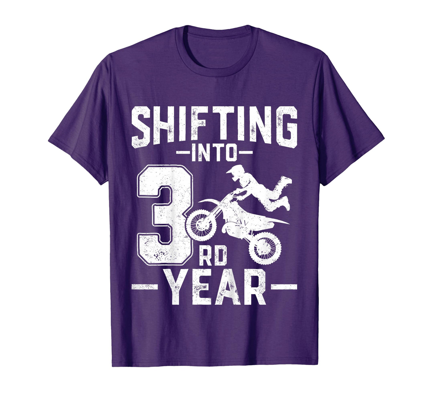 Shifting Into 3rd Year Motocross Dirt Bike 3 Years Old Kids T-Shirt