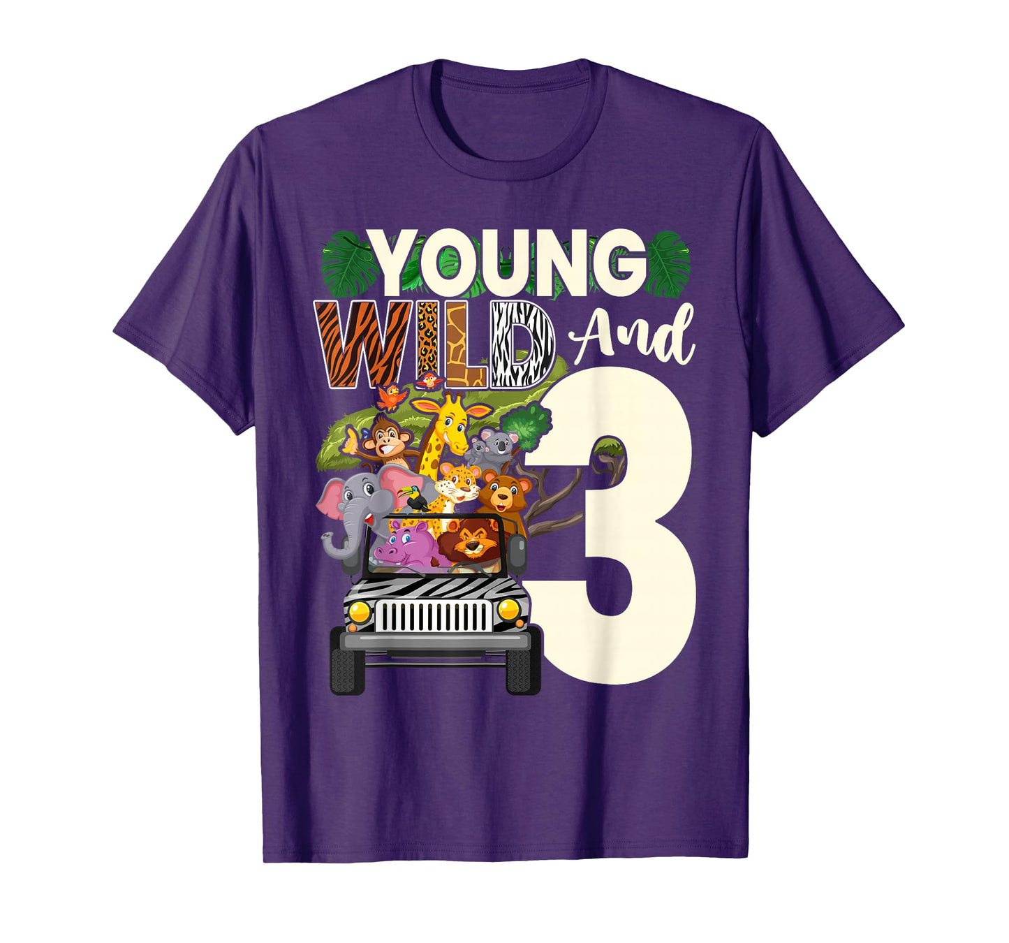 3rd Birthday Toddler Young Wild Three 3 Year Old Safari Zoo T-Shirt