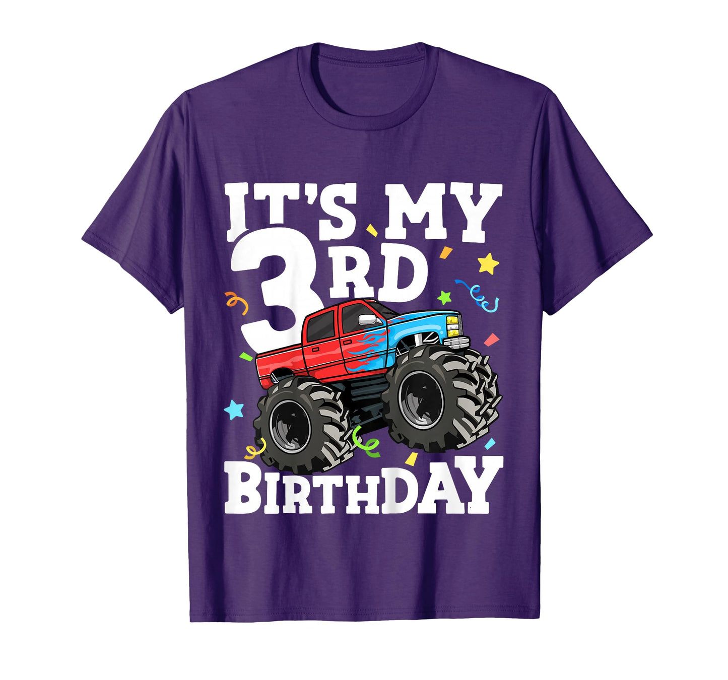 Kids Monster Truck It's My 3rd Birthday Boy 3 Three Toddler T-Shirt