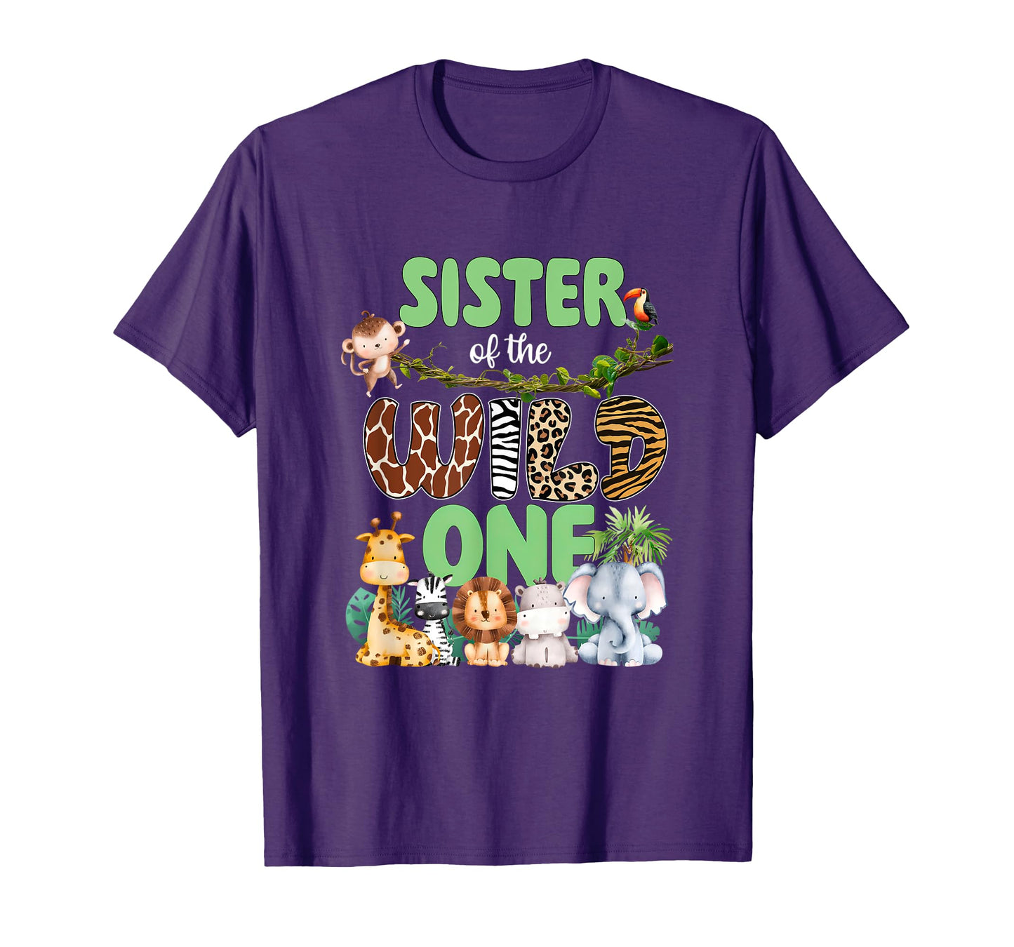 Sister of The Wild One 1st Birthday Boy Kids Safari Jungle T-Shirt