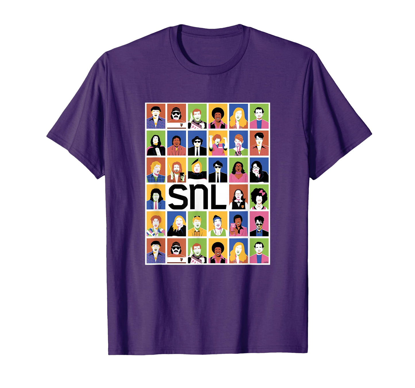 SNL 50 Iconic Characters Block Grid T-Shirt