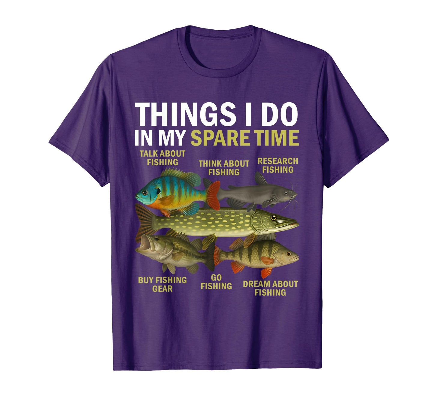 Things I Do in My Spare Time Fishing Bass Fisherman Anglers T-Shirt