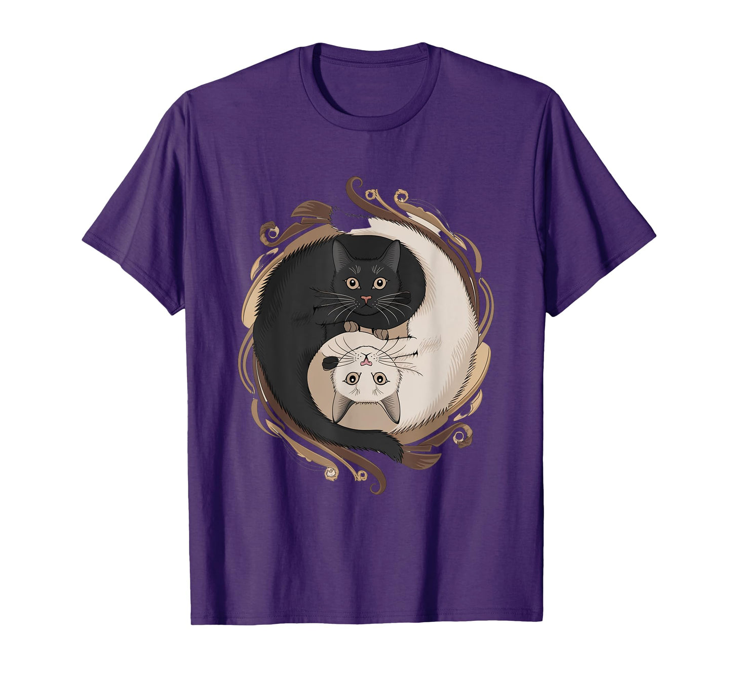 Yin Yang Cats with Decorative Elements T-Shirt