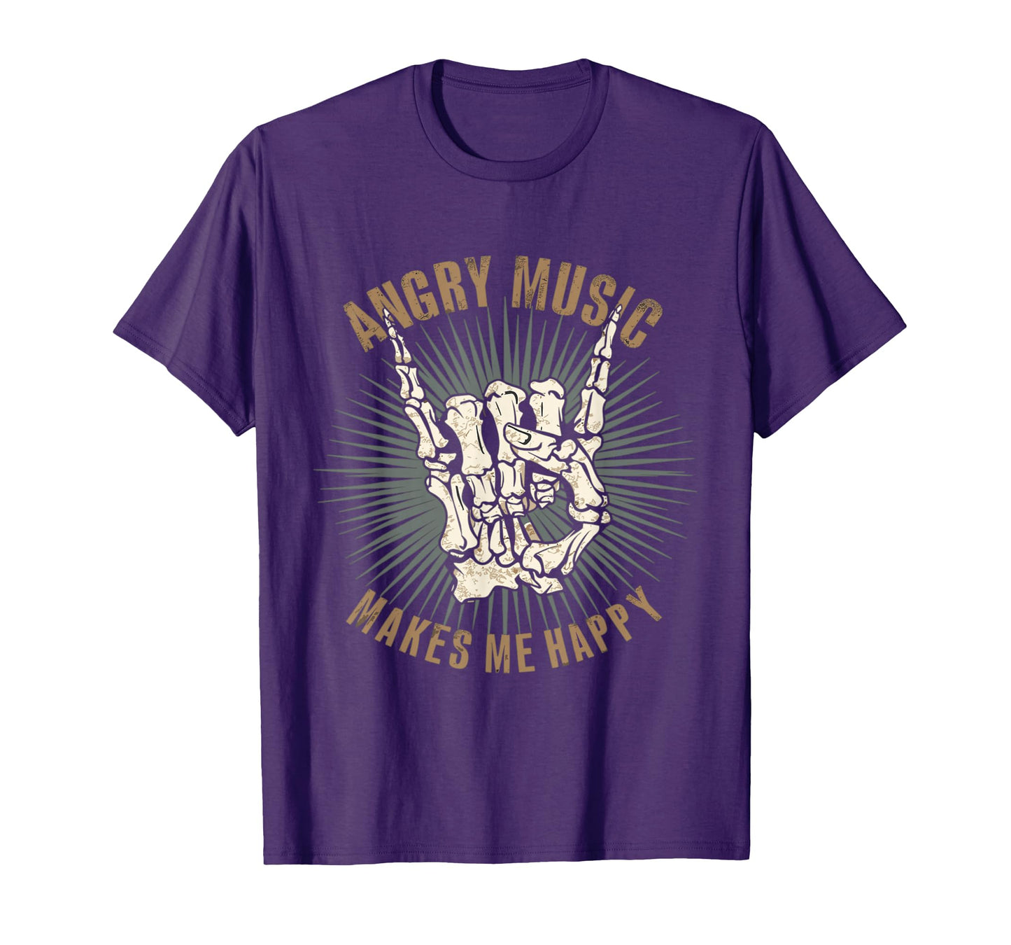 Funny Rockn Roll Saying Angry Music Makes Me Happy Metalhead T-Shirt