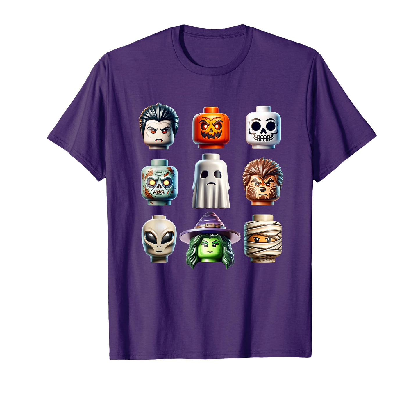Halloween Building Bricks Costume Pumpkin Matching Family T-Shirt