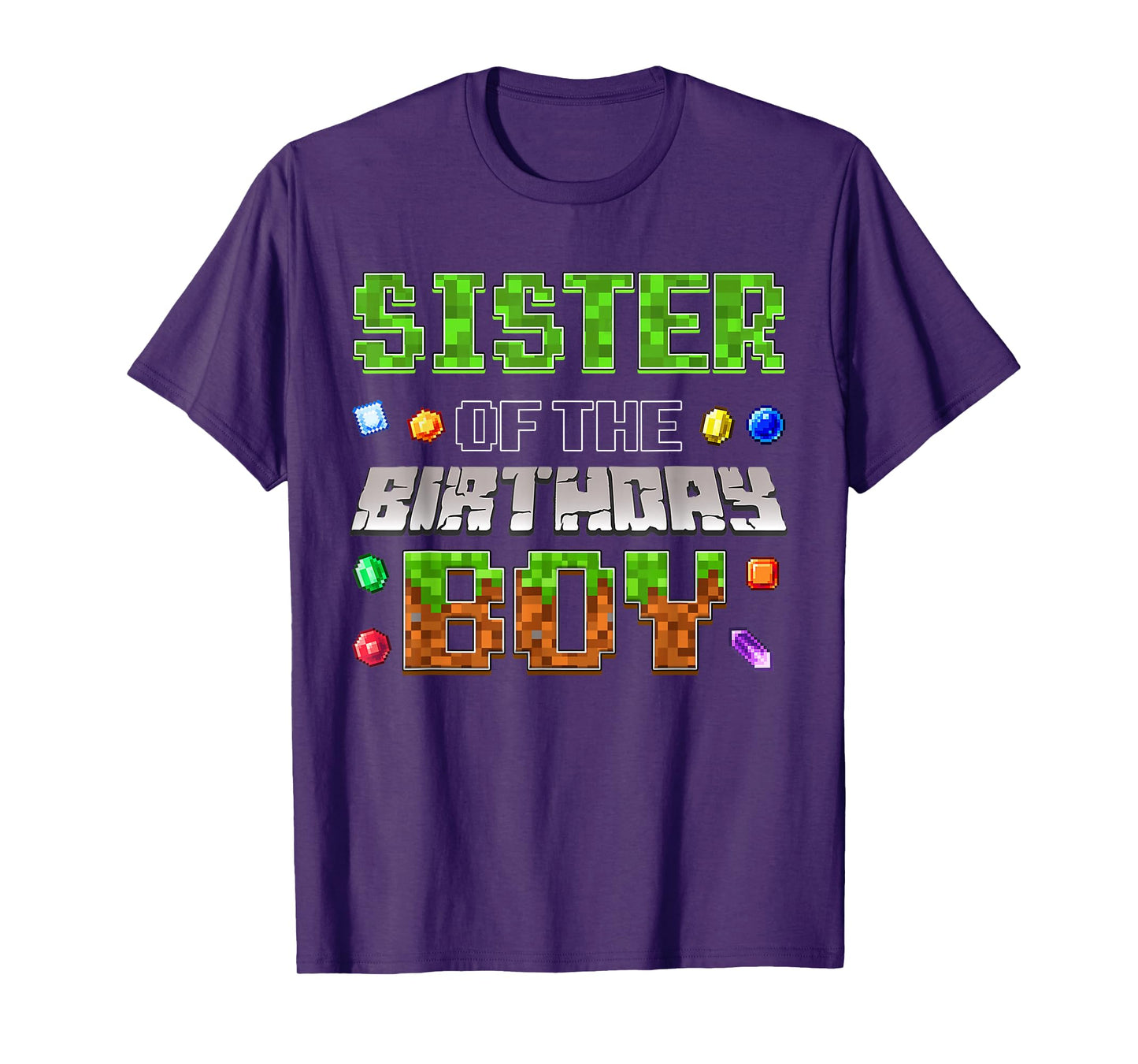 Sister Of The Birthday Boy Game Pixel Number Birthday Party T-Shirt
