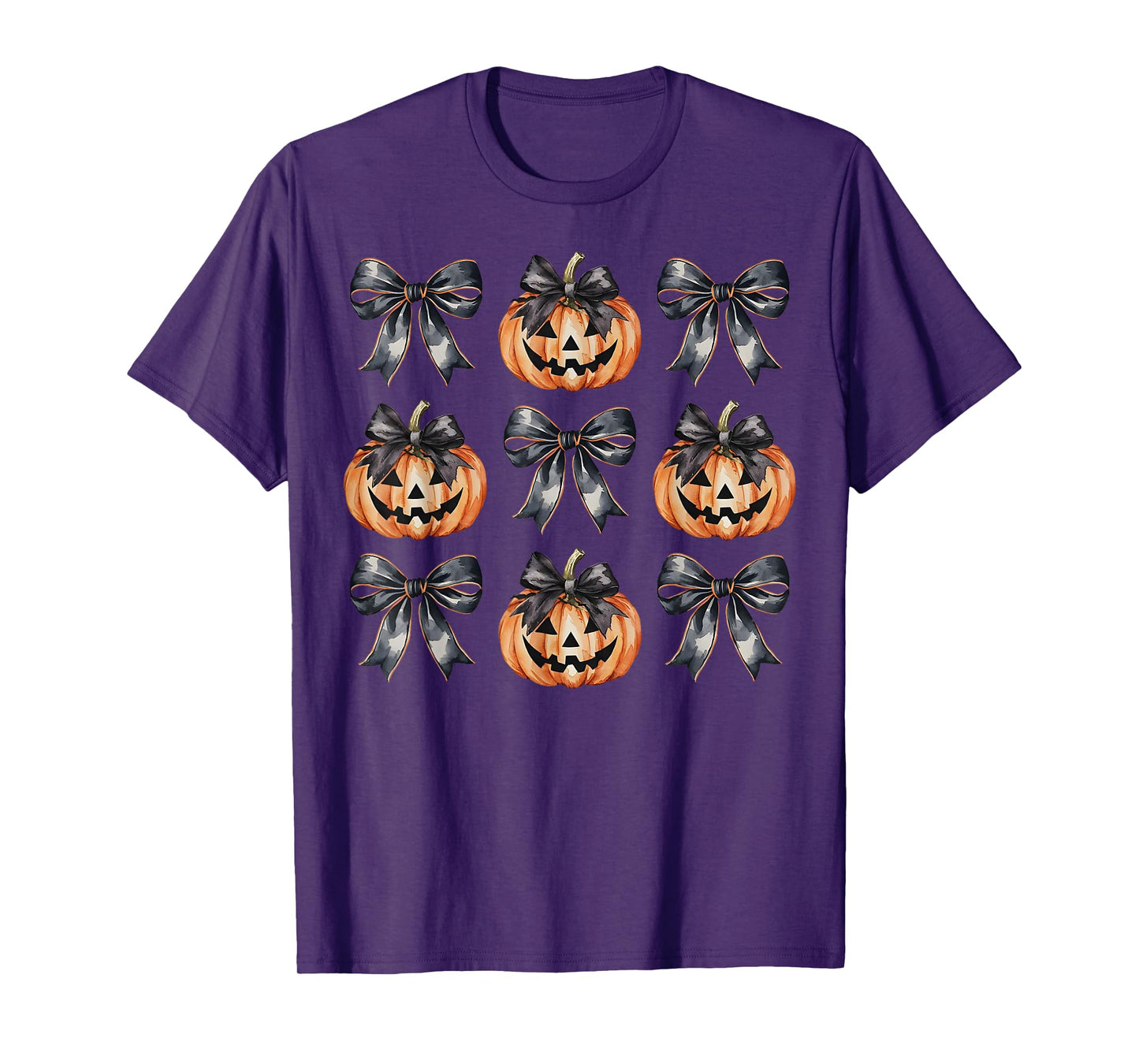 Pumpkin Jack o Lantern Halloween Coquette Fall Bow Costume T-Shirt